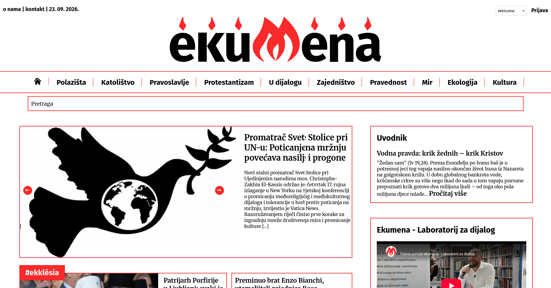 Ekumena.org homepage