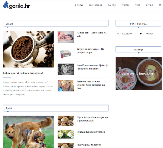 Gorila.hr as a subdomain of Jutarnji.hr in 2020